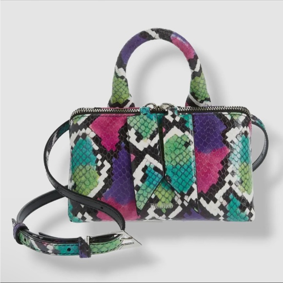 The Attico Black Mini Friday Bag Snakeskin Multicolor Belt Bag Crossbody - Picture 2 of 14